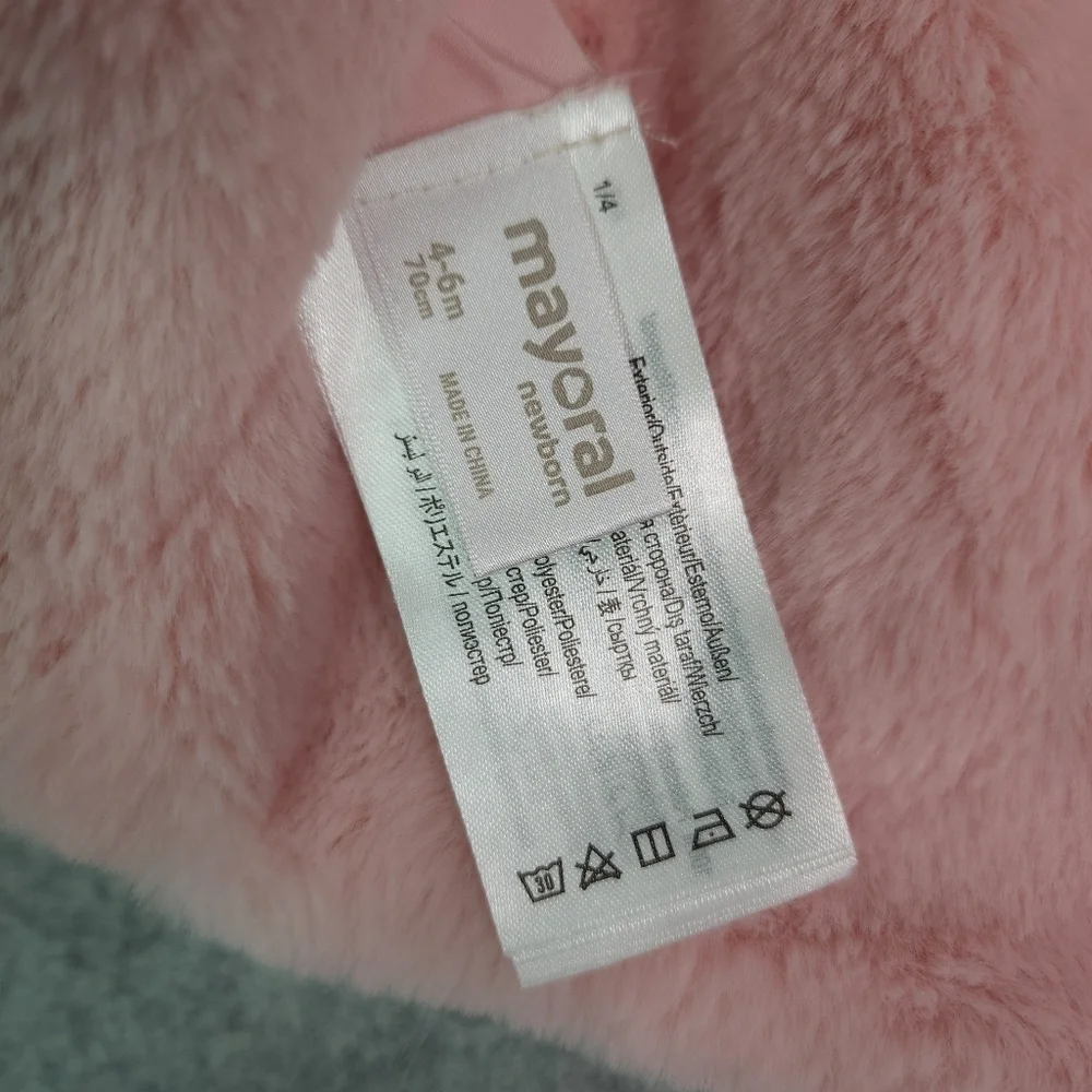 Mayoral Blush Pink Reversible Faux Fur Hoodie Coat